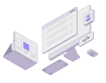 illustration of an tablet and a monitor